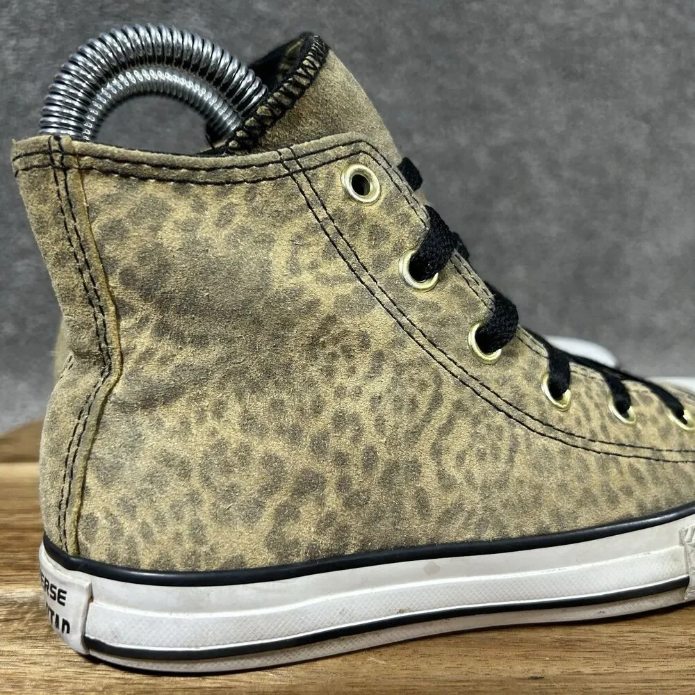 Converse Chuck Taylor All Star High Kids Sz 13 Leopard Print Athletic Shoes Used